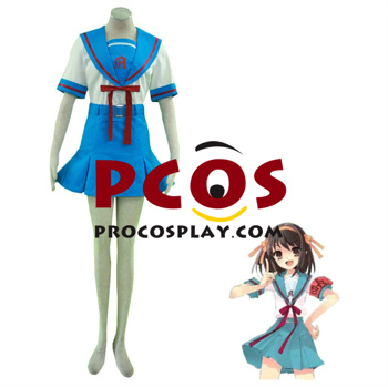 Picture of Hot Suzumiya Haruhi no Yuuutsu Asahina Mikuru Cosplay Costumes School Uniform Sale