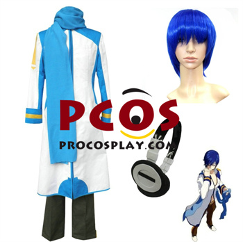 Picture of Vocaloid Kaito cosplay costume && Headphone && Wig