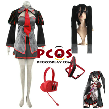 Picture of Vocaloid Zatsune Miku Cosplay Costumes && Headphone && Wig
