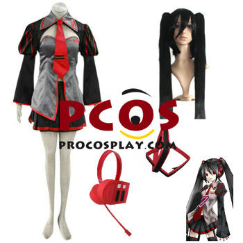 Picture of Vocaloid Zatsune Miku Cosplay Costumes && Headphone && Wig