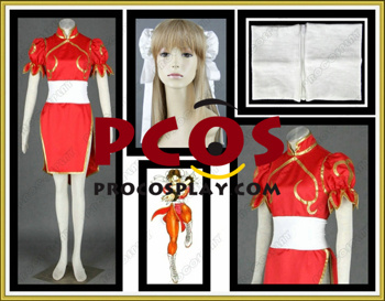 Picture of Street Fighter Chun Li Red Cosplay Costumes mp006063