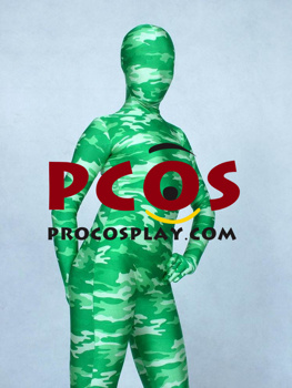 Picture of Green Camouflage Unisex Lycra Spandex Zentai Suit A018