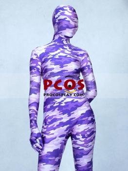 Изображение Светло-фиолетовый камуфляж унисекс лайкра спандекс зентаи костюм A021