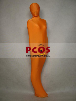 Изображение оранжевого спального мешка из лайкры и спандекса Mummy Bag Zentai Suit A028 mp006301