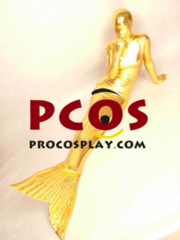 Изображение Golden Mermaid Shiny Metallic Unisex Zentai Suit B018 C00974