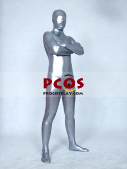 Picture of Silver Catsuit Shiny Metallic Zentai Suit B056