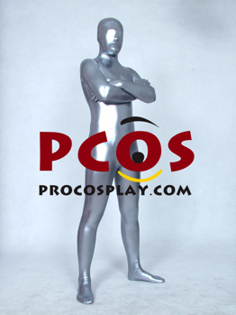 Picture of Silver Catsuit Shiny Metallic Zentai Suit B056