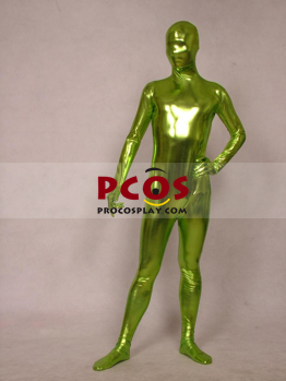 Picture of Green Catsuit Shiny Metallic Zentai Suit B065