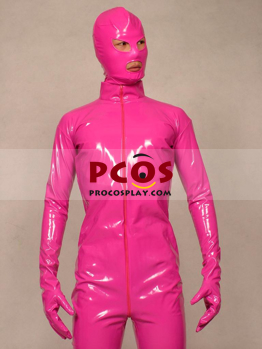 Изображение Розовый ПВХ комбинезон блестящий металлик Zentai Suit B066