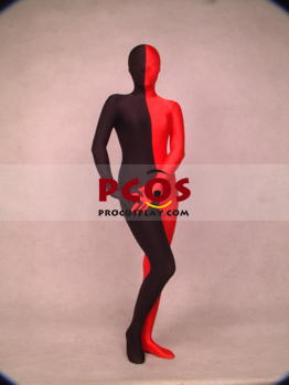 Изображение Черный Красный лайкра Спандекс всего тела Zentai Suit C002