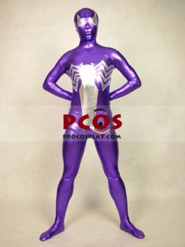 Picture of Purple Spider Catsuit Shiny Metallic Unisex Zentai Suit  C019