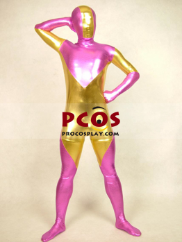 Picture of Purple Golden PVC Shiny Metallic Unisex Zentai Suit C022