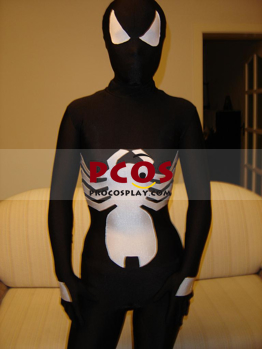 Picture of Black White Spider Catsuit Lycra Unisex Zentai Suit  C023