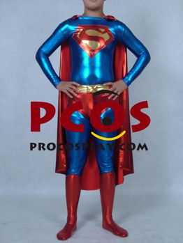 Picture of Superman Catsuit Shiny Metallic Zentai Suit Superhero C00822