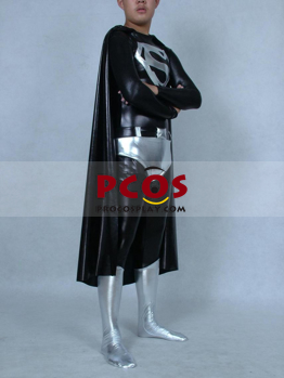 Picture of Superman Catsuit Shiny Metallic Zentai Suit Superhero C037 Black Version