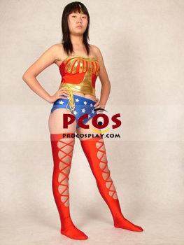 Изображение Комбинезон Wonder Woman Блестящий металлический костюм Zentai C073