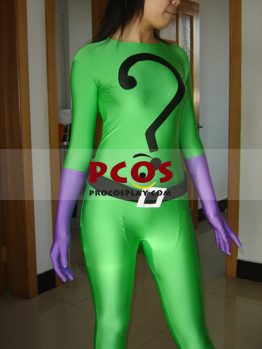 Picture of Green Question Mark Catsuit  Shiny Metallic  Zentai Suit C076
