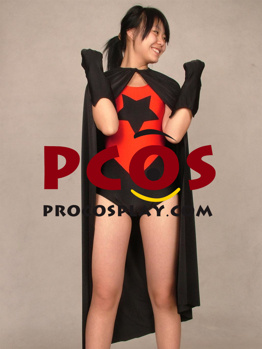 Picture of Red Black Star Cloak Catsuit  Lycra Spandex Zentai Suit C108