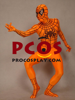 Picture of Orange Spiderman Lycra Spandex Zentai Suit C144 C00485