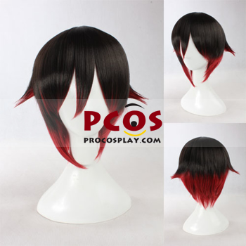 Picture of RWBY Red Trailer Ruby Red and Black Gradient Cosplay Wigs 330A