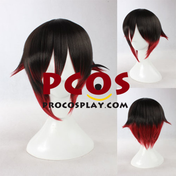 Picture of RWBY Red Trailer Ruby Red and Black Gradient Cosplay Wigs 330A