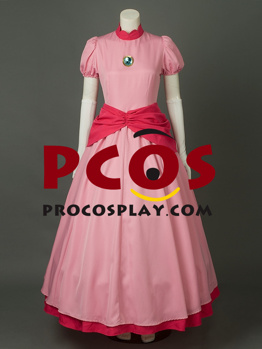 Immagine di Super Mario Bros Princess Peach Pink Cosplay Costume mp003319