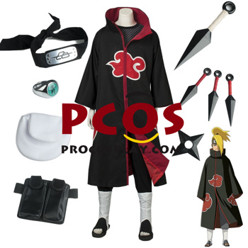 Изображение Discount Akatsuki Organization Deidara Coat Cosplay Outfit Set mp002262