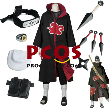 Picture of Akatsuki Members Hoshigaki Kisame Cloak Cosplay Outfit Set mp004246