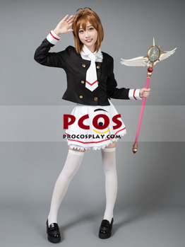 Imagen de listo para enviar tarjeta transparente Sakura Kinomoto uniforme Cosplay disfraz mp003941