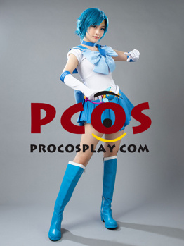 Photo de prêt à expédier Sailor Moon Sailor Mercury Mizuno Ami Cosplay Costume mp000571-101