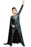 Immagine di Justice League Black Superman Clark Kent Costume Cosplay Solo per bambini mp005680