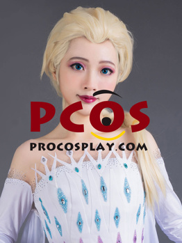 Picture of Frozen Snow Queen of Arendelle Elsa Light Gold Cosplay Wigs Upgraded mp005320