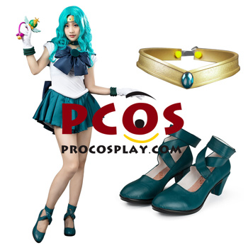 Imagen de Sailor Moon Sailor Neptune Kaiou Michiru Conjunto de disfraz de Cosplay mp000515