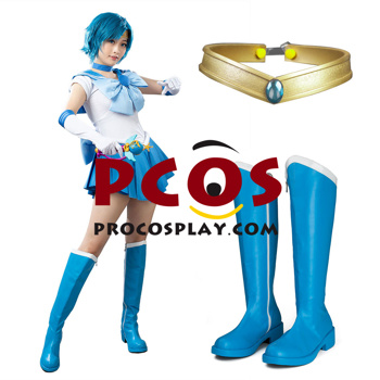 Imagen de Sailor Moon Sailor Mercury Mizuno Ami Conjunto de disfraz de Cosplay mp000571