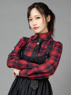 Picture of Ready to Ship Halloween Gothic Style Plaid Shirt & Jumper Skirt Suit mp005558