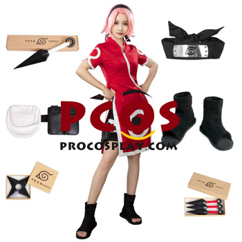 Anime Haruno Sakura Cosplay Costume For Kids mp000053 - Best