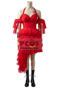 Immagine di The Suicide Squad 2021 Harley Quinn Red Dress Cosplay Costume mp006041