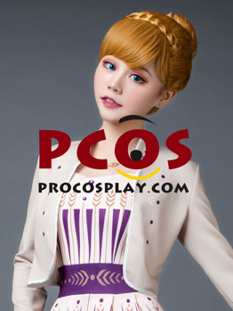 Imagen de Frozen Princess Anna de Arendelle Up-do Brown Cosplay Pelucas Actualización mp005902