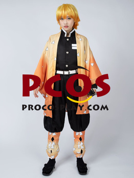 Picture of Ready to Ship Demon Slayer: Kimetsu no Yaiba Agatsuma Zenitsu Cosplay Costume mp005110