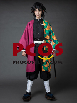 Immagine di Ready to Ship Demon Slayer: Kimetsu no Yaiba Tomioka Giyuu Haori Costume Cosplay Versione di aggiornamento mp006005