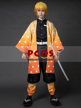 Immagine di Ready to Ship Demon Slayer: Kimetsu no Yaiba Agatsuma Zenitsu Haori Cosplay Costume Upgrade Version mp006006