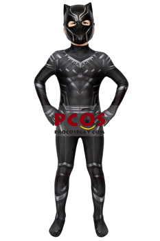 Bild des Bürgerkriegs T'Challa Black Panther Cosplay Kostümoverall für Kind C00253