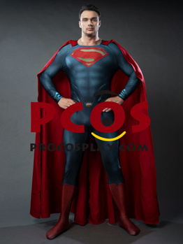 Superman Suit Man Of Steel Superman Cosplay Costume With Cape