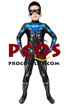 Bild von Titans Nightwing Dick Grayson Cosplay Kostüm 3D Jumpsuit für Kinder C00508