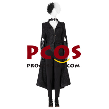 Picture of Cruella 2021 Cruella De Vil  Black Suit Cosplay Costume C00526