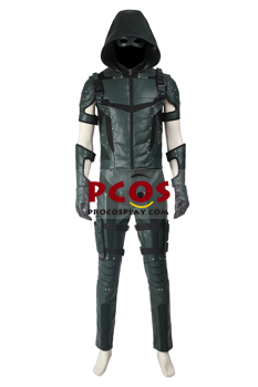 Green Arrow Oliver Queen Costume Cosplay Outfit PU Leather Uniform Suit Jacket 
