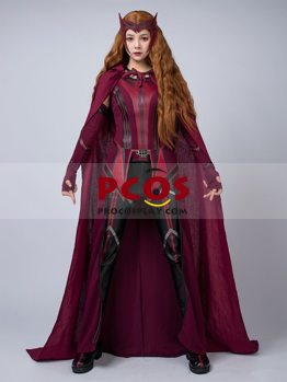 Immagine di Pronto per la spedizione Nuovo spettacolo WandaVision Scarlet Witch Wanda Finale Costume Cosplay C00296 Versione in maglia