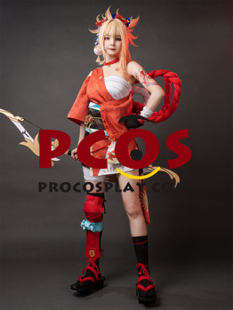 Imagen de listo para enviar Genshin Impact Yoimiya Cosplay disfraz actualización C00553-AA