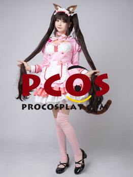 Picture of Nekopara Chocola Cosplay Costume Pink Maid Outfit C00657