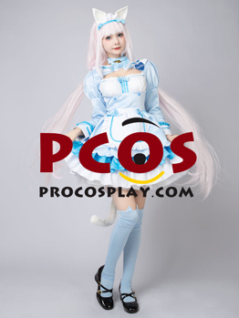 Picture of Nekopara Vanilla Cosplay Costume Blue Maid Outfit C00659